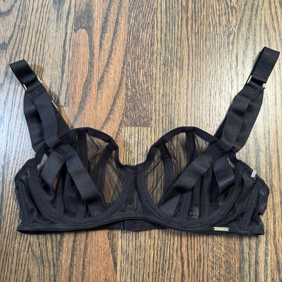 Bluebella Karolina Black Mesh Strappy Underwire Bra size 34B - Picture 1 of 6